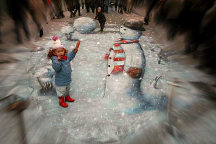 Amazing-3D-Sidewalk-Art-snowman